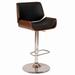 Curved Design Swivel Faux Leather Barstool with Wooden Support - 37 H x 20 W x 19 L Inches