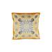 Floral Pattern Square Fabric Pillow - Orange and Gray - 17 H x 17 W x 1 L Inches