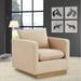 LeisureMod Nervo Modern Velvet Accent Arm Chair With Gold Base - 32.67