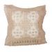 Violet Linen Luxurious Braided Decorative Lace Cutwork Pattern Decorative Throw Pillow