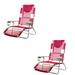 Ostrich 3-N-1 Light Aluminum Multi-Position Reclining Beach Chair, Pink (2 Pack) - 9.5