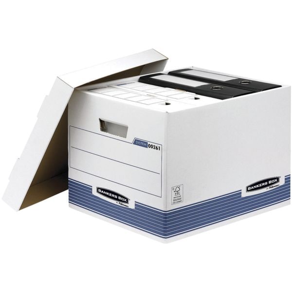 Bankers Box System 10er-Pack Archivboxen 33,5 x 40,4 x 29,2 cm weiß, 33.5x29.2x29.2 cm Image