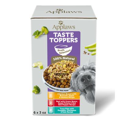 Applaws Taste Toppers Natural Wet Broth Dog Food Variety Pack, 3 oz., Count of 6