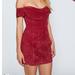 Free People Dresses | Iso Free People Red / Wine Off The Shoulder Suede Dress Size 6 !!! | Color: Red | Size: 6