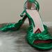 Gucci Shoes | Green Gucci Metallic Sandals | Color: Green | Size: 36