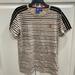 Adidas Tops | Adidas T-Shirt Striped Sheer Vintage Look Size M Clean Cotton | Color: Black/Cream | Size: M