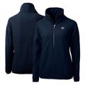 Women's Cutter & Buck Navy Toronto Blue Jays Cascade Eco Sherpa Fleece Quarter-Zip Pullover Jacket