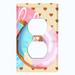 WorldAcc Colorful Donuts Frosting Brown Polka Dot Hearts 1-Gang Duplex Outlet Combination Wall Plate in Blue/Pink/White | Wayfair F-O1-CAK038