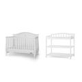 Child Craft Camden Convertible Crib & Changing Table 2-Piece Nursery Set in Pink/White | Wayfair