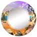 East Urban Home Rocky Shore w/ Lonely Tree & Rainbow Horizon - Nautical & Coastal Wall Mirror Round Metal | 32 H x 32 W x 0.24 D in | Wayfair