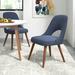 Wade Logan® Beane Wood Leg Dining Side Chair Wood/Upholstered/Fabric in Blue | 34 H x 21.5 W x 25.25 D in | Wayfair