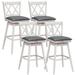 Rosalind Wheeler Embrey Swivel Bar & Counter Stool Wood/Upholstered/Leather in Black | 42.5 H x 19.5 W x 7 D in | Wayfair