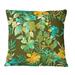 East Urban Home Yellow & Green Tropical Plants On Dark Green - Patterned Printed Throw Pillow /Polyfill blend | 16 H x 16 W x 5 D in | Wayfair