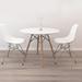 Corrigan Studio® Smash 36" Round Table Set w/ 2 Steel Legs Chairs in White | 29 H x 31.5 W x 31.5 D in | Wayfair 16B4816F17964BA8AB1CB97D816B2ED3