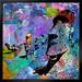 Latitude Run® Moai I Pop Art-Giclee on Canvas w/ Float Frame Vertical Canvas in Black/Green/Indigo | 18 H x 18 W in | Wayfair