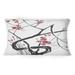 East Urban Home Japanese Cherry Blossom - Traditional Printed Throw Pillow Polyester/Polyfill blend | 12 H x 20 W x 5 D in | Wayfair