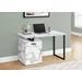 "Computer Desk / Home Office / Laptop / Left / Right Set-Up / Storage Drawers / 48""L / Work / Metal / Laminate / White Marble Look / Black / Contemporary / Modern - Monarch Specialties I 7762"