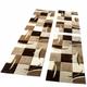 Tapis Descente De Lit Avec Motifs à Carreaux Bruns Beige Crème 3 Pcs 2x 60x110 1x 80x300 - Paco Home