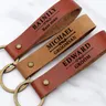 Porte-clés en cuir personnalisé avec nom personnalisé porte-clés personnalisé cadeaux de mariage