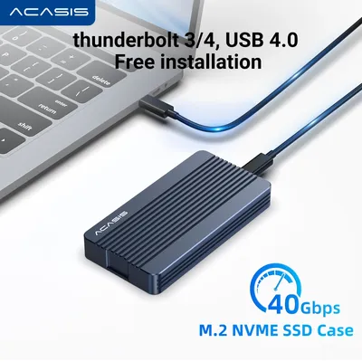 Acasis-Boîtier mobile Thunderbolt 4 M.2 NVcloser SSD pilote dur externe PCIE étui pour Macbook