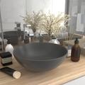 Lavandino da Bagno in Ceramica Grigio Scuro Rotondo - Vidaxl