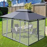 Gymax 2-Tier 10'x13' Steel Gazebo Canopy Tent Shelter Patio Garden
