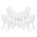 POLYWOOD Nautical Highback 5-Piece Farmhouse Trestle Dining Set