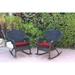 Windsor Cushioned Resin Wicker Rocker Chair (Set of 2)