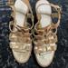 Coach Shoes | Coach Mallorie Metallic Gold Wedge Sandals - Size 8.5 | Color: Gold | Size: 8.5