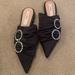 Zara Shoes | New Zara Black Sandals W/ Crystal Brooch Sz. 40/9 | Color: Black | Size: 9