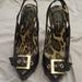 Jessica Simpson Shoes | A Black And Leopard Print Sole Jessica Simpson Heel (Size 7 1/2) Great Condition | Color: Black/Gold | Size: 7.5