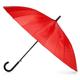 totes Großer Eco Auto-Open Regenschirm mit 24 Rippen und klassischem J-Haken, gebogenem Griff und wasserabweisendem Material, Rot/Ausflug, einfarbig (Getaway Solids), Einheitsgröße, Regenschirm für