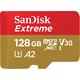 SanDisk Extreme microSD Karte für mobiles Gaming 128 GB, Unterstützt mit A2 App Performance AAA/3D/VR-Spielgrafiken und 4K-UHD-Video, 190 MB/s Lesen, 90 MB/s Schreiben, Class 10, UHS-I, U3, V30