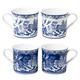 Grace Teaware Blue Willow Bone China Coffee Tea Mugs 10-Ounce (2 Assorted Patterns, Set of 4)