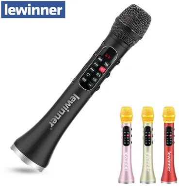 Lewinner L-1098 karaoké Microphone 30W Professionnel Sans Fil Bluetooth Mic Déterminer Portable