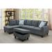 William 3-Pieces Sectional Sofa Set,Dark Grey,Flannelette(09705)