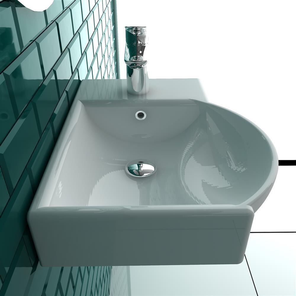 Alpenberger Waschbecken 45 cm Breite mit Überaluf – Handwaschbecken abweisend Badezimmer & Gäste WC