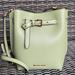Michael Kors Bags | Michael Kors Emilia Small Bucket Bag Messenger Leather Light Sage | Color: Gold/Green | Size: Small