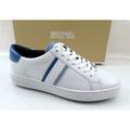 Michael Kors Shoes | Michael Kors Irving Stripe Lace Up Designer Sneakers Mk Logo White /Blue Size 10 | Color: White | Size: 10