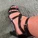 Nine West Shoes | 9west Size 9 Black Straps Sandals With Zipper Back And Ankle Strap | Color: Black | Size: 9