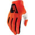 100% Ridefit Bicycle Gloves, white-orange, Size M