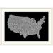 Ebern Designs Francy 'United States Cities Map' by Abarca Textual Art in Gray/White | 8 H x 12 W x 1.5 D in | Wayfair