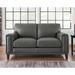 HYDELINE 64.5" Genuine Leather Square Arm Loveseat in Gray | 35 H x 64.5 W x 38 D in | Wayfair 6982-20-2068