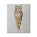 Stupell Industries Tabby Cat Ice Cream Scoop Dessert Waffle Cone by Coco de Paris - Painting Canvas/ in Brown/Gray | 40 H x 30 W x 1.5 D in | Wayfair