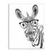Stupell Industries Funny Zebra Wearing Glasses Black White Monochrome Design by Annalisa Latella - Graphic Art Wood in Brown | Wayfair