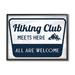 Stupell Industries Hiking Club Rustic Cabin Mountain Climbing Sign by Lil' Rue - Graphic Art Canvas in Blue/White | 11 H x 14 W x 1.5 D in | Wayfair