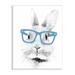 Stupell Industries Monochrome Bunny Rabbit Blue Glasses Portrait Design by Annalisa Latella - Graphic Art Wood in Brown | Wayfair al-267_wd_13x19