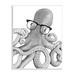 Stupell Industries Monochrome Octopus Black White Glasses Design by Annalisa Latella - Graphic Art Wood in Brown | 19 H x 13 W x 0.5 D in | Wayfair