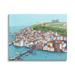 Stupell Industries Beautiful Seaside City Buildings Port Town Boats Illustration by Carla Daly - Graphic Art in White | Wayfair al-159_cn_36x48