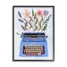 Stupell Industries Floral Arrangement Botanicals Blue Vintage Typewriter Collage by Melissa Wang - Graphic Art Canvas in Blue/Green/Pink | Wayfair